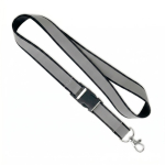 Lanyard desmontável revestimento refletor cinzento personalização total cor preto sétima vista