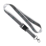Lanyard desmontável revestimento refletor cinzento personalização total cor branco