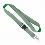 Lanyard desmontável revestimento refletor cinzento personalização total cor verde sétima vista