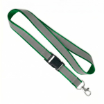 Lanyard desmontável revestimento refletor cinzento personalização total cor verde garrafa sétima vista