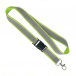 Lanyard desmontável revestimento refletor cinzento personalização total cor verde maçã sétima vista