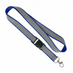 Lanyard desmontável revestimento refletor cinzento personalização total cor azul elétrico sétima vista