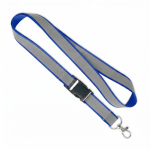Lanyard desmontável revestimento refletor cinzento personalização total cor azul real sétima vista