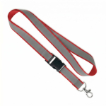 Lanyard desmontável revestimento refletor cinzento personalização total cor grená sétima vista