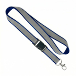 Lanyard desmontável revestimento refletor cinzento personalização total cor azul ultramarino sétima vista