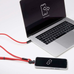 Lanyard ajustável para telemóvel Tipo-C personalização total cor vermelho