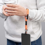 Lanyard para telemóvel de cordão curto Tipo-C personalização total cor cor-de-laranja