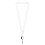 Lanyard de poliéster porta-credenciais retráctil personalização total cor vermelho sétima vista