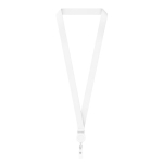 Lanyard de poliéster porta-credenciais retráctil personalização total cor branco sétima vista