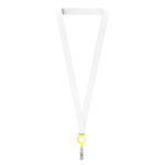 Lanyard de poliéster porta-credenciais retráctil personalização total cor amarelo sétima vista