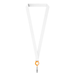 Lanyard de poliéster porta-credenciais retráctil personalização total cor cor-de-laranja sétima vista