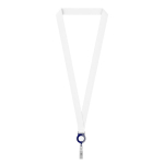 Lanyard de poliéster porta-credenciais retráctil personalização total cor azul-marinho sétima vista