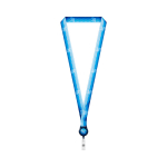 Lanyard de poliéster porta-credenciais retráctil personalização total cor azul-marinho
