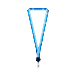 Lanyard de poliéster porta-credenciais retráctil personalização total cor azul-marinho