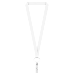 Lanyard de poliéster porta-credenciais retráctil personalização total cor branco sétima vista