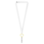 Lanyard de poliéster porta-credenciais retráctil personalização total cor amarelo sétima vista