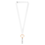Lanyard de poliéster porta-credenciais retráctil personalização total cor cor-de-laranja sétima vista
