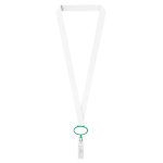 Lanyard de poliéster porta-credenciais retráctil personalização total cor verde garrafa sétima vista