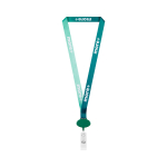 Lanyard de poliéster porta-credenciais retráctil personalização total cor verde garrafa
