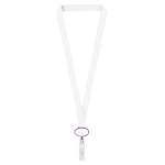 Lanyard de poliéster porta-credenciais retráctil personalização total cor violeta sétima vista