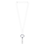 Lanyard de poliéster porta-credenciais retráctil personalização total cor azul-marinho sétima vista