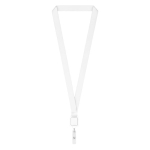 Lanyard porta-credenciais poliéster para sublimar personalização total cor branco sétima vista