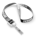 Lanyard porta-credenciais poliéster para sublimar personalização total cor branco
