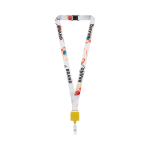 Lanyard porta-credenciais poliéster para sublimar personalização total cor amarelo