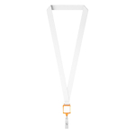 Lanyard porta-credenciais poliéster para sublimar personalização total cor cor-de-laranja sétima vista