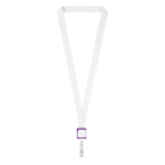 Lanyard porta-credenciais poliéster para sublimar personalização total cor violeta sétima vista
