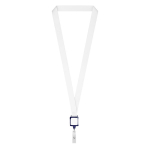 Lanyard porta-credenciais poliéster para sublimar personalização total cor azul-marinho sétima vista