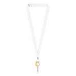 Lanyard poliéster porta-credenciais para sublimar personalização total cor cor-de-laranja sétima vista