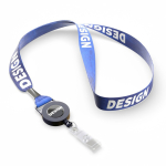 Lanyard poliéster porta-credenciais para sublimar personalização total cor azul ultramarino