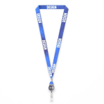 Lanyard poliéster porta-credenciais para sublimar personalização total cor azul ultramarino