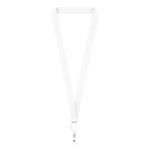 Lanyard porta-credenciais de rPET para sublimar personalização total cor branco sétima vista