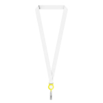 Lanyard porta-credenciais de rPET para sublimar personalização total cor amarelo sétima vista