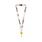 Lanyard porta-credenciais de rPET para sublimar personalização total cor amarelo terceira vista