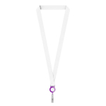 Lanyard porta-credenciais de rPET para sublimar personalização total cor violeta sétima vista