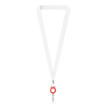 Lanyard porta-credenciais rPET detalhe metálico personalização total cor vermelho sétima vista