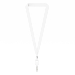 Lanyard porta-credenciais rPET detalhe metálico personalização total cor branco sétima vista