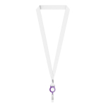 Lanyard porta-credenciais rPET detalhe metálico personalização total cor violeta sétima vista
