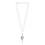 Lanyard porta-credenciais rPET detalhe metálico personalização total cor azul-marinho sétima vista