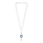 Lanyard porta-credenciais rPET detalhe metálico personalização total cor azul ultramarino sétima vista
