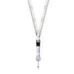 Lanyard desmontável sublimar porta-credenciais personalização total cor branco quinta vista