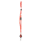 Lanyard ajustável em poliéster fino com mosquetão retrátil cor branco