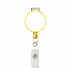 Porta-credenciais retráctil, redondo, Ø2,8 personalização total cor amarelo sétima vista