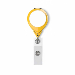 Porta-credenciais retráctil, redondo, Ø2,5 personalização total cor amarelo sétima vista