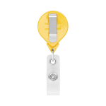 Porta-credenciais retráctil, redondo, Ø2,5 personalização total cor amarelo terceira vista