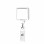 Porta-credenciais retráctil, quadrado, personalização total cor branco sétima vista