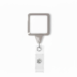 Porta-credenciais retráctil, quadrado, personalização total cor cinzento sétima vista